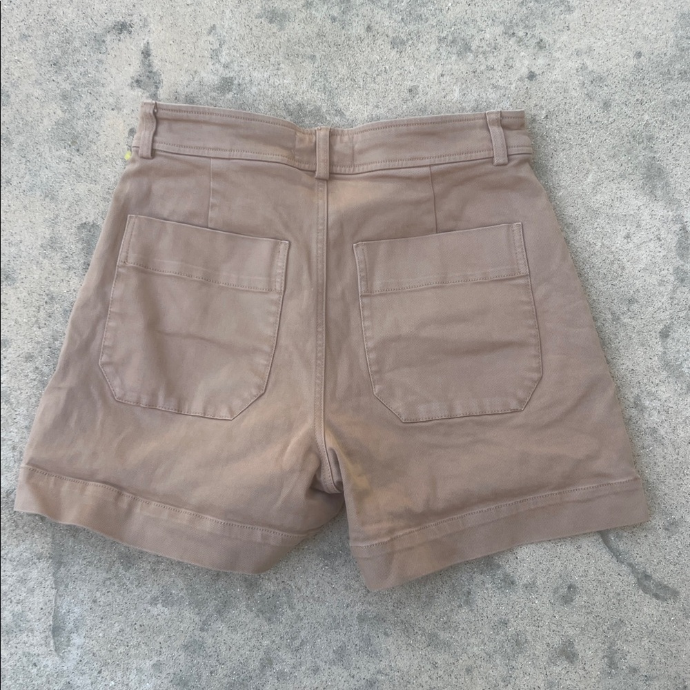 Everlane Women's Way High Ash Brown Twill Shorts Size 8 - Picture 5 of 9